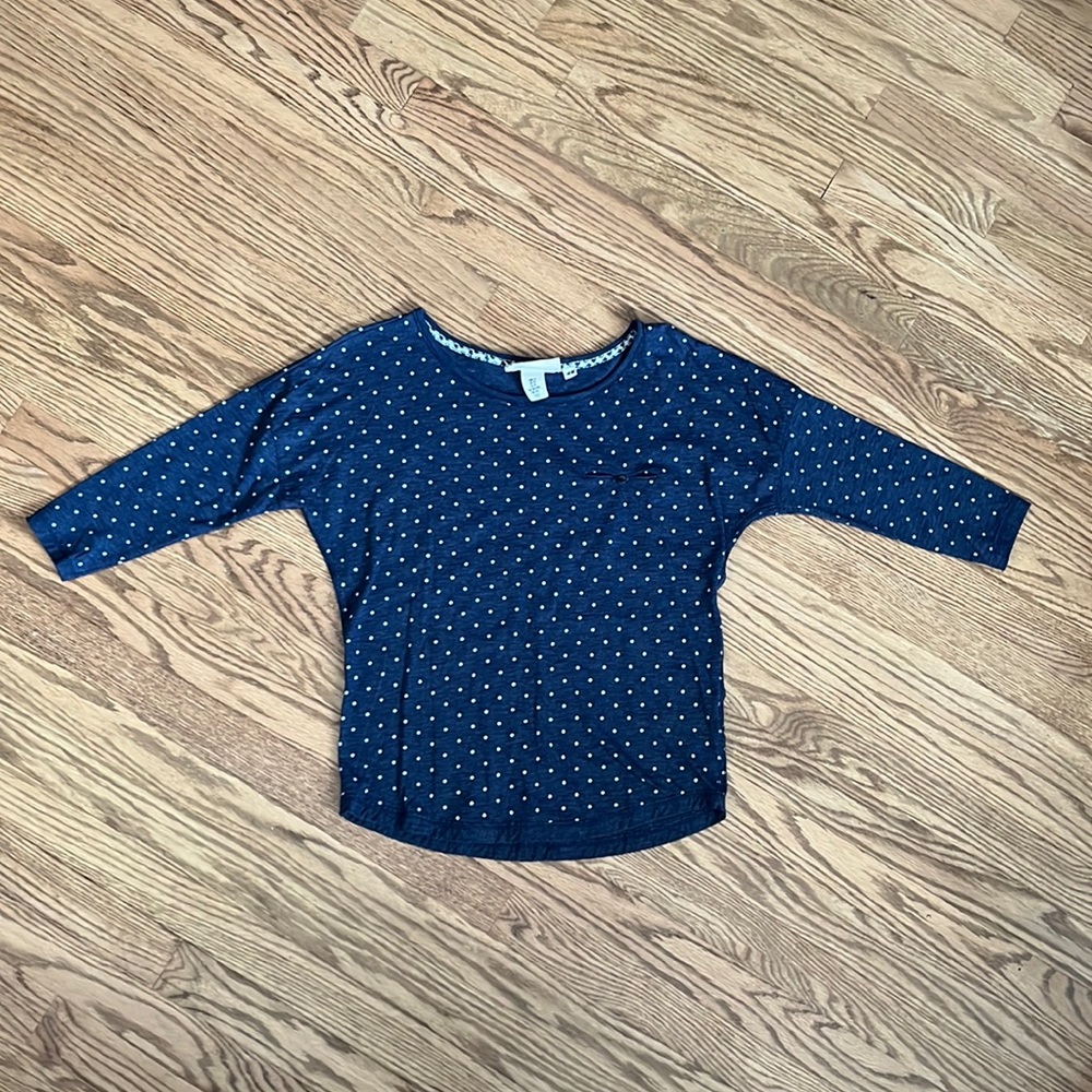 H&M navy polka dot shirt